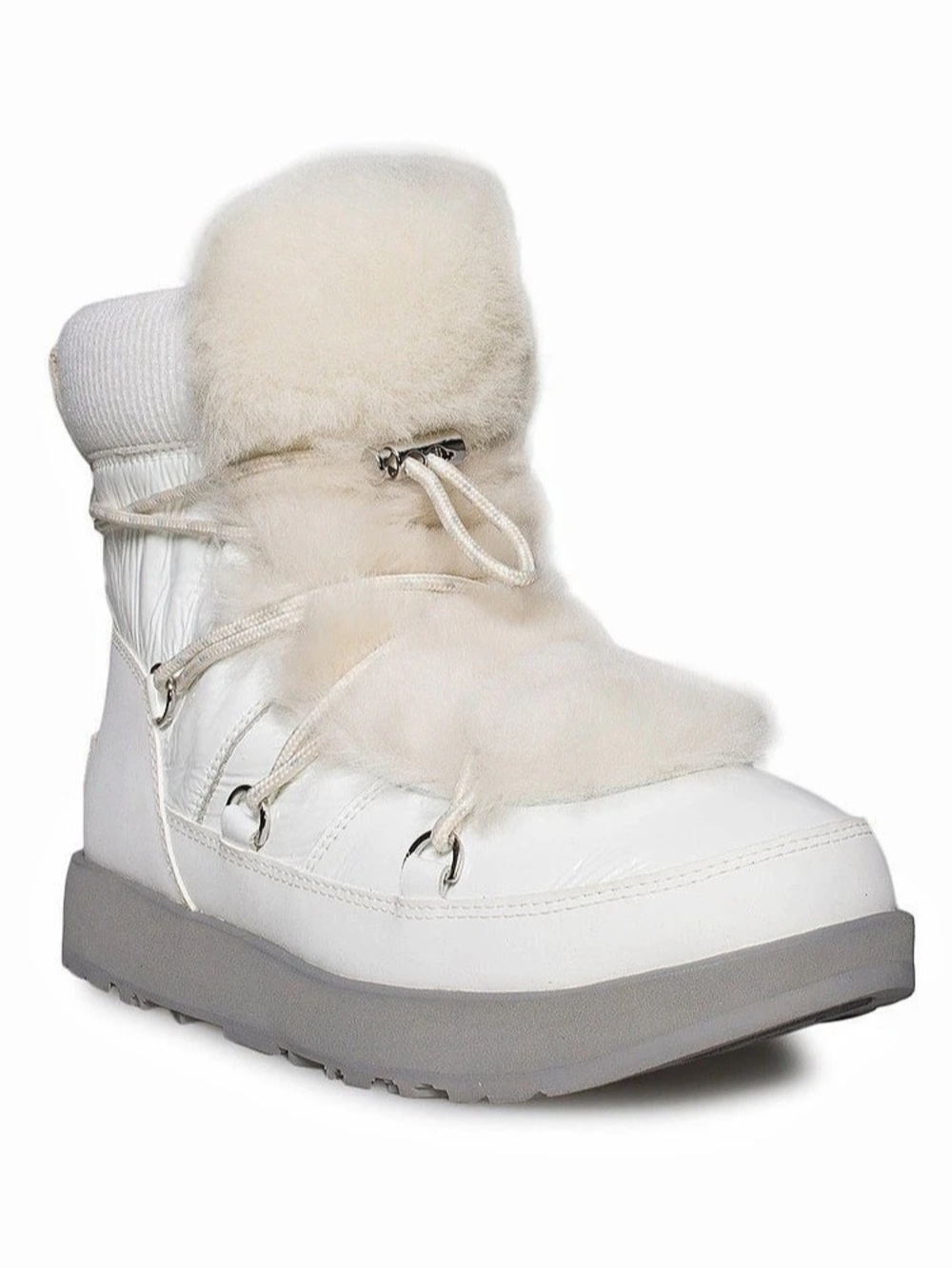 UGG Highland Waterproof White Fur Winter Boots NWT Size 5.5